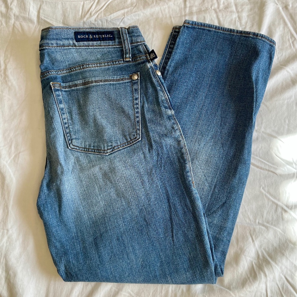 Rock & Republic Indee Distressed Studded Jeans